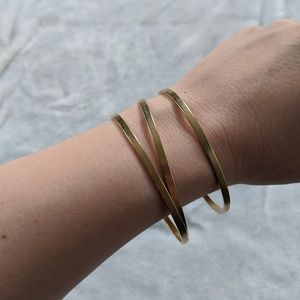 ♥️Antique Gold Plated Stacking Bangle Bracelet